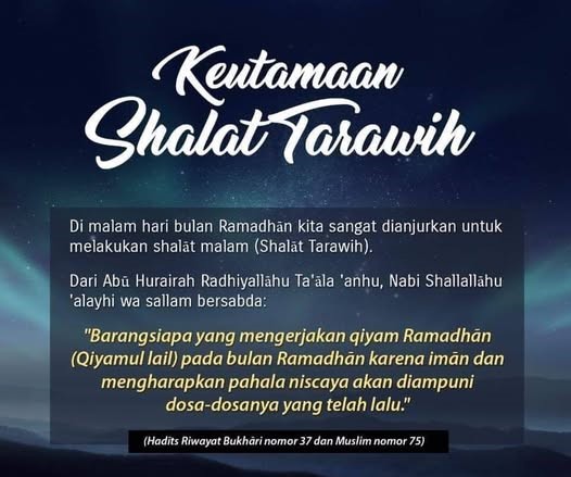 Jadwal Imam Sholat Malam Tahun 2026 M /1447 H